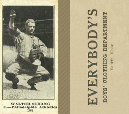 1916 Everybody's Walter Schang #155 Baseball Card