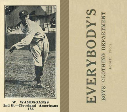 1916 Everybody's W. Wambsganss #185 Baseball Card