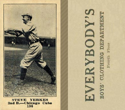 1916 Everybody's Steve Yerkes #196 Baseball Card