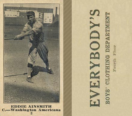 1916 Everybody's Eddie Ainsmith #3 Baseball Card