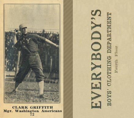 1916 Everybody's Clark Griffith #72 Baseball Card