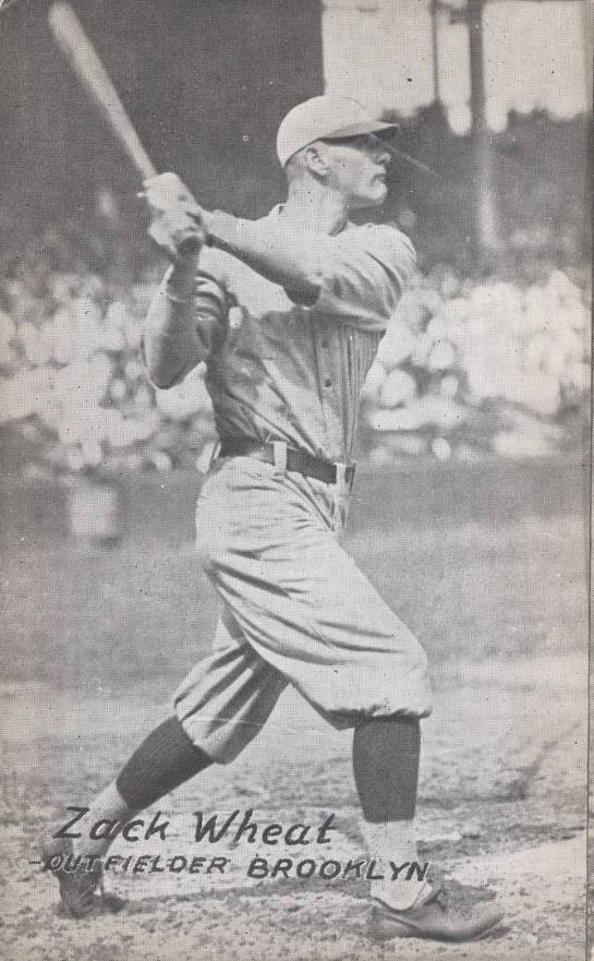 1926 Exhibit Postcard backs (1926-1929) Zach Wheat # Baseball Card