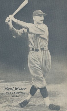 1926 Exhibit Postcard backs (1926-1929) Paul Waner # Baseball Card
