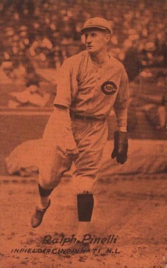 1926 Exhibit Postcard backs (1926-1929) Ralph Pinelli # Baseball Card
