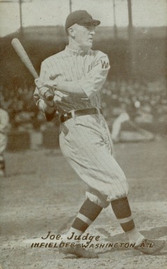 1926 Exhibit Postcard backs (1926-1929) Joe Judge # Baseball Card
