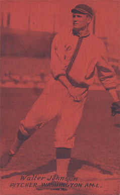 1926 Exhibit Postcard backs (1926-1929) Walter Johnson # Baseball Card