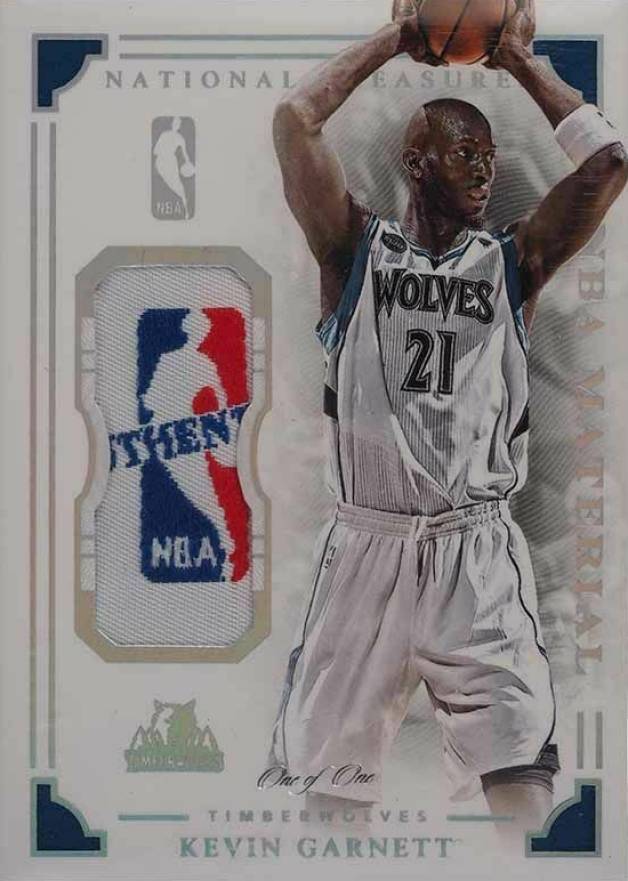 2015 Panini National Treasures NBA Material Kevin Garnett #17 Basketball Card