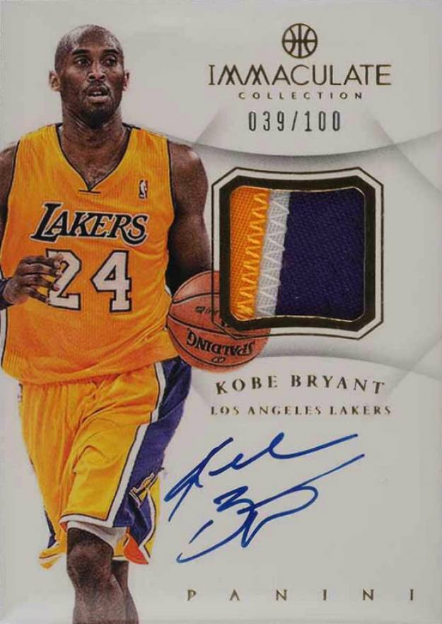 2012 Panini Immaculate Collection Autograph Patch Kobe Bryant #AP-KB Basketball Card