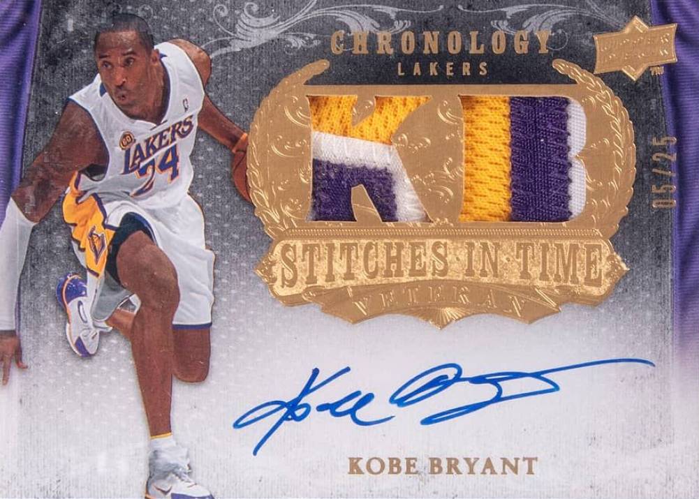 2007 Upper Deck Chronology Stitches in Time Kobe Bryant #KB Basketball Card