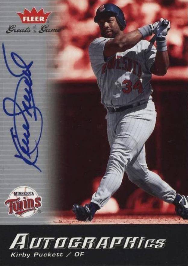 2006 Fleer Greats Autographics Kirby Puckett #GG-KP Baseball Card