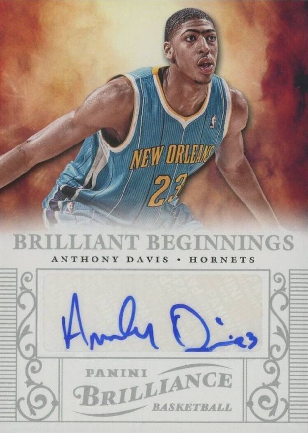 2012 Panini Brilliance Brilliant Beginnings Autographs Anthony Davis #5 Basketball Card