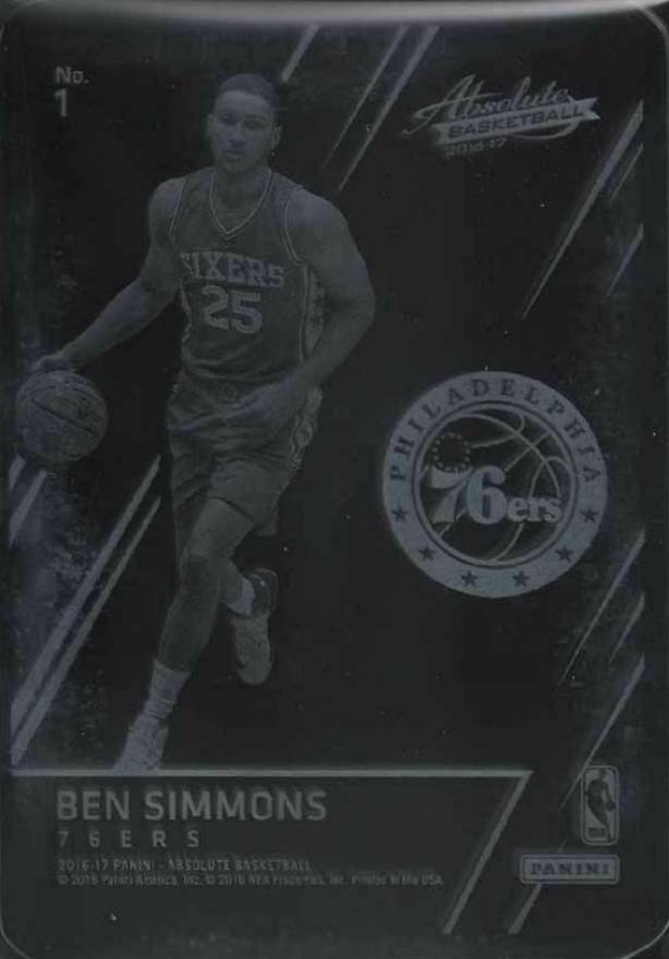 2016 Panini Absolute Glass Ben Simmons #1 Basketball Card