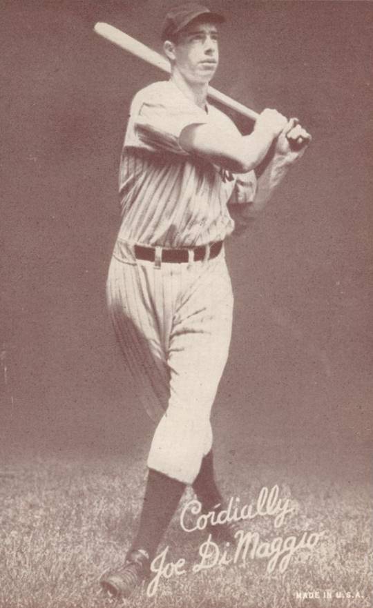 1939 Exhibits Salutation Joe DiMaggio # Baseball Card