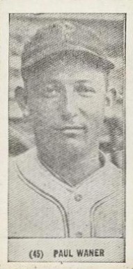 1928 Harrington's Ice Cream Paul Waner #45 Baseball Card