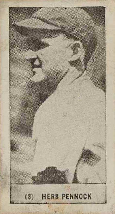1928 Harrington's Ice Cream Herb Pennock #8 Baseball Card