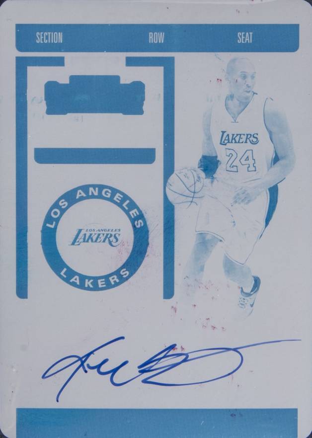 2019 Panini Contenders Veteran Ticket Autograph Kobe Bryant #KBR Basketball Card