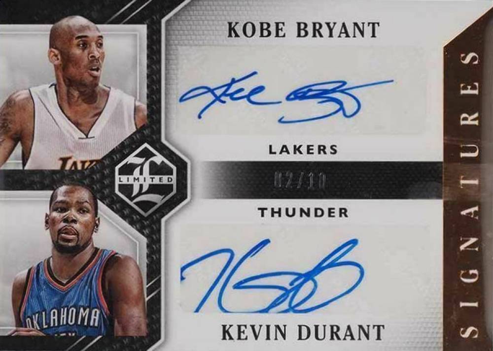 2015 Panini Limited Duos Signatures Kevin Durant/Kobe Bryant #SPK Basketball Card