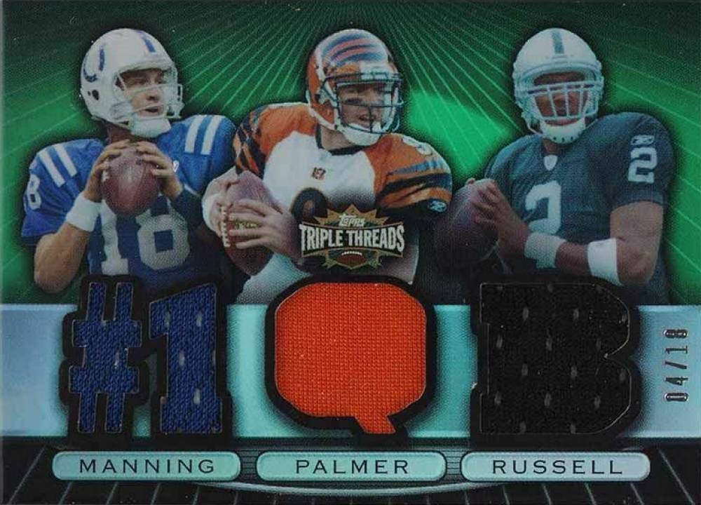 2007 Topps Triple Threads Triple Threads Relic Combos Peyton Manning/Carson Palmer/JaMarcus Russell #TTRC79 Football Card