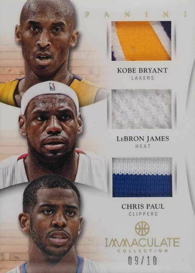 2012 Panini Immaculate Collection Trio Patch Chris Paul/Kobe Bryant/LeBron James #13 Basketball Card