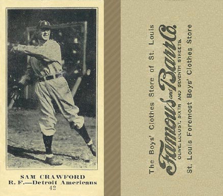 1916 Famous & Barr Co. Sam Crawford #42 Baseball Card