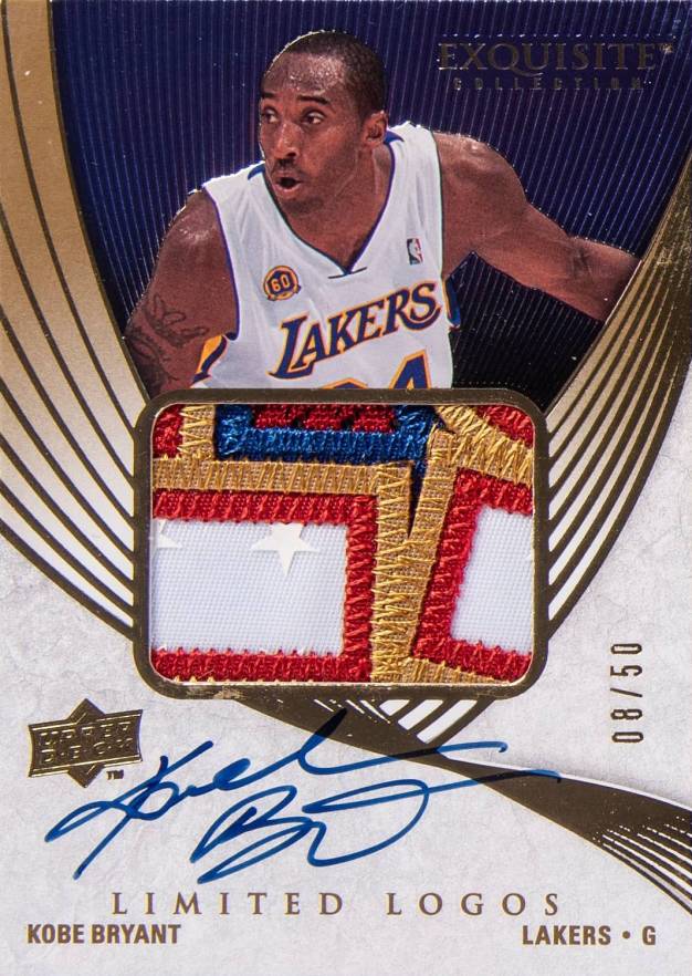 2007 Upper Deck Exquisite Collection Limited Logos Autograph Patch Kobe Bryant #LL-KB Basketball Card