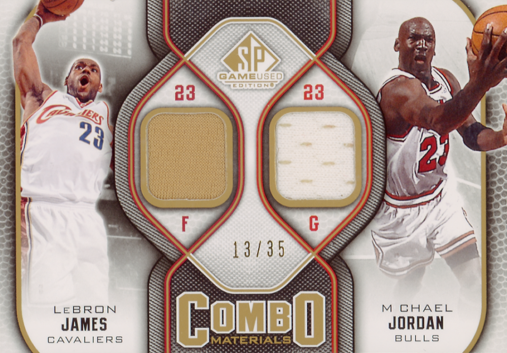 2009 SP Game Used Combo Materials LeBron James/Michael Jordan #CM-23 Basketball Card