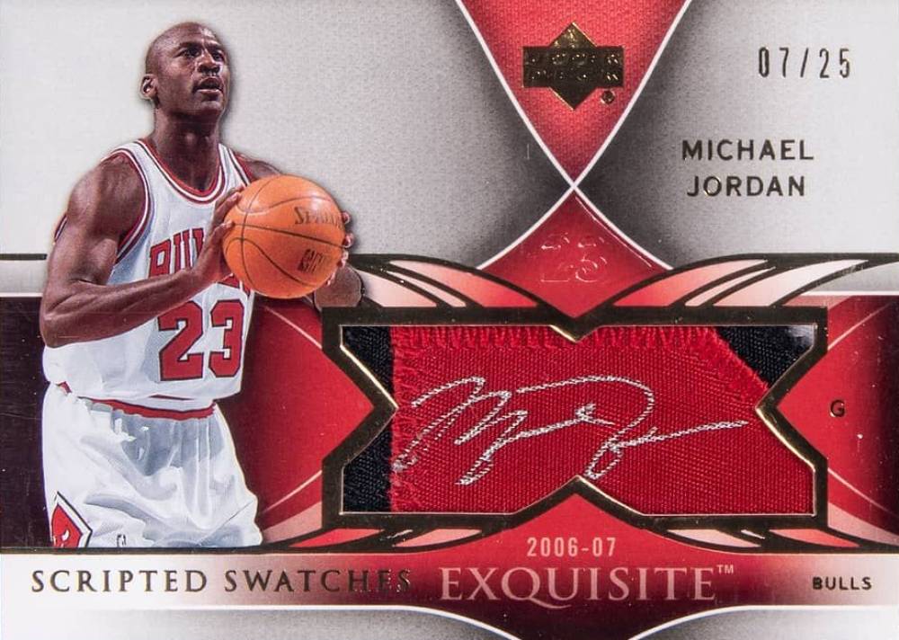 2006 Upper Deck Exquisite Collection Scripted Swatches Michael Jordan #SS-MJ Basketball Card