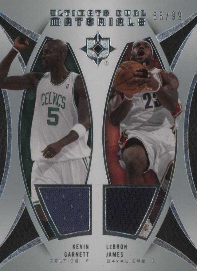 2007 Ultimate Collection Ultimate Dual Materials Kevin Garnett/LeBron James #GJ Basketball Card