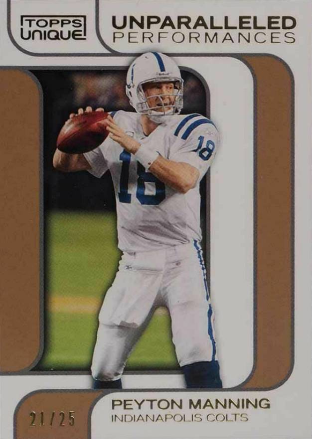 2009 Topps Unique Unparalled Performances Peyton Manning #UP15 Football Card