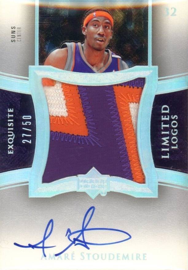 2004 Upper Deck Exquisite Collection Limited Logos Autograph Patch Amar'e Stoudemire #LL-AS Basketball Card