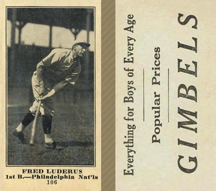 1916 Gimbels Fred Luderus #106 Baseball Card