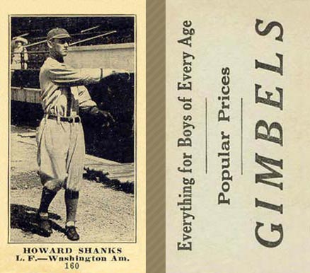 1916 Gimbels Howard Shanks #160 Baseball Card