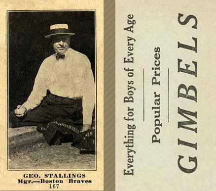 1916 Gimbels Geo. Stallings #167 Baseball Card