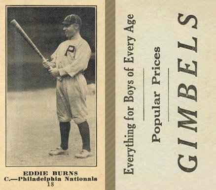 1916 Gimbels Eddie Burns #18 Baseball Card