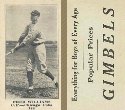 1916 Gimbels Fred Williams #190 Baseball Card