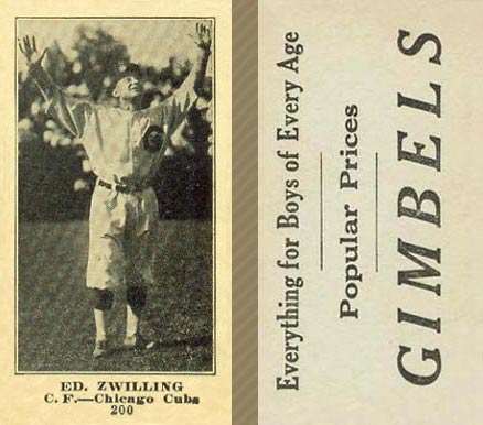 1916 Gimbels Ed. Zwilling #200 Baseball Card