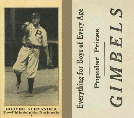 1916 Gimbels Grover Alexander #4 Baseball Card