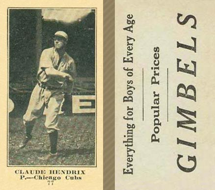 1916 Gimbels Roy Hartzell #77 Baseball Card