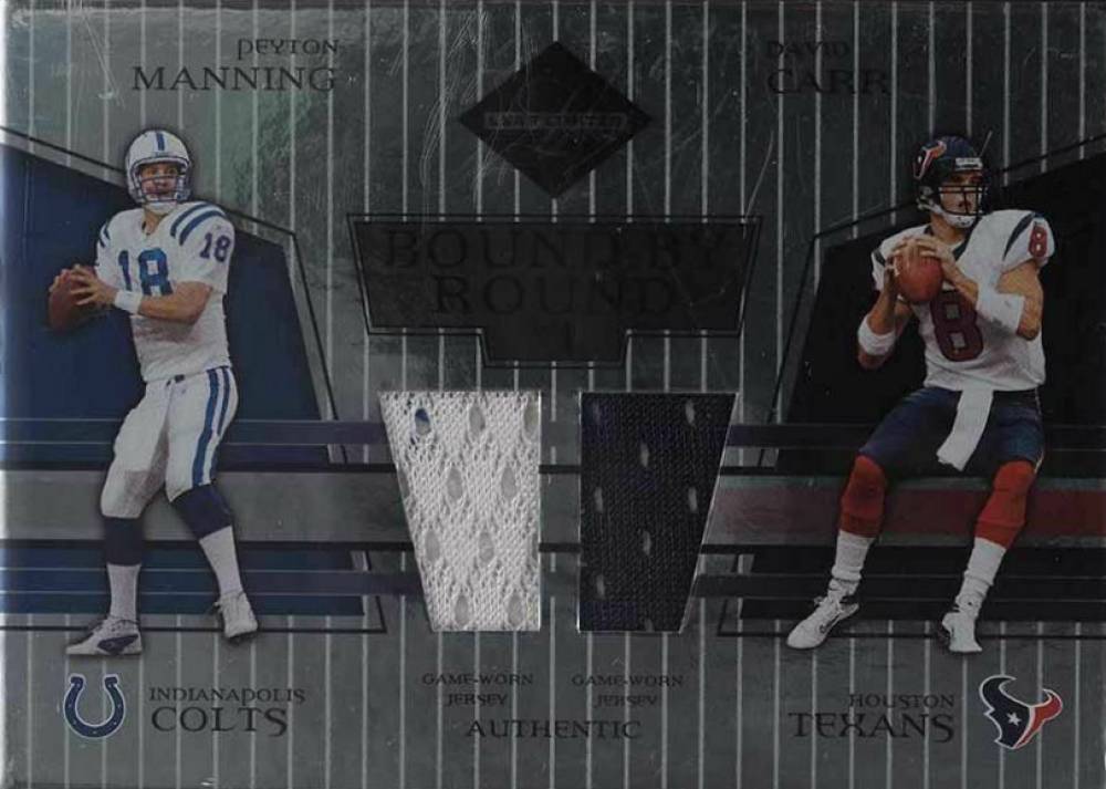 2004 Leaf Limited Bound By Round Jerseys Peyton Manning/David Carr #BR-48 Football Card