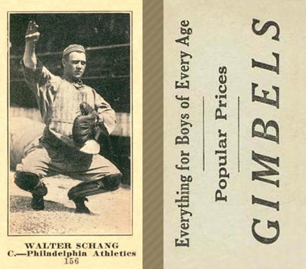 1916 Gimbels (M101-5) Walter Schang #156 Baseball Card