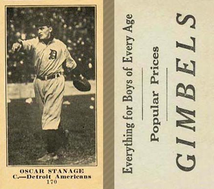 1916 Gimbels (M101-5) Oscar Stanage #170 Baseball Card