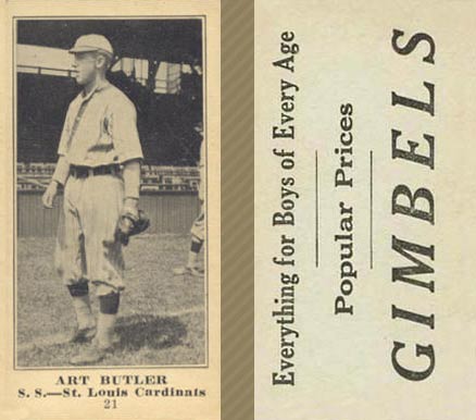 1916 Gimbels (M101-5) Art Butler #21 Baseball Card