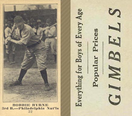 1916 Gimbels (M101-5) Bobbie Byrne #22 Baseball Card