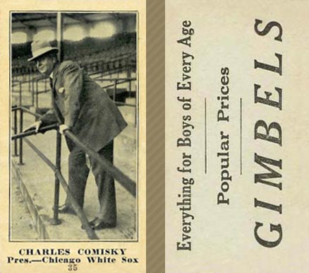 1916 Gimbels (M101-5) Charles Comiskey #35 Baseball Card