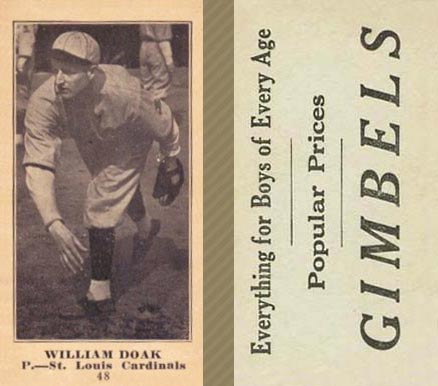 1916 Gimbels (M101-5) William Doak #48 Baseball Card