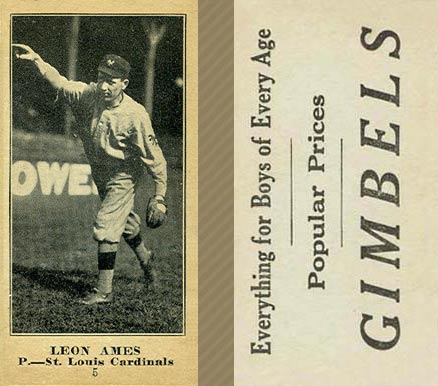 1916 Gimbels (M101-5) Leon Ames #5 Baseball Card