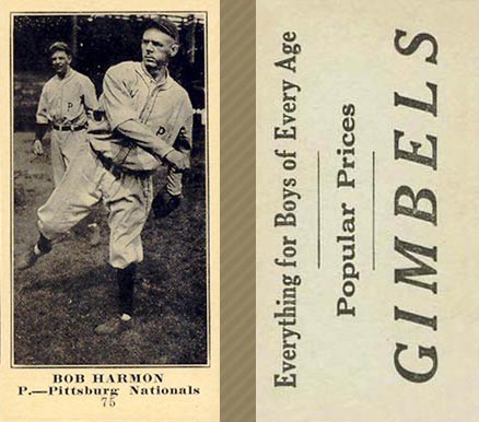 1916 Gimbels (M101-5) Bob Harmon #75 Baseball Card