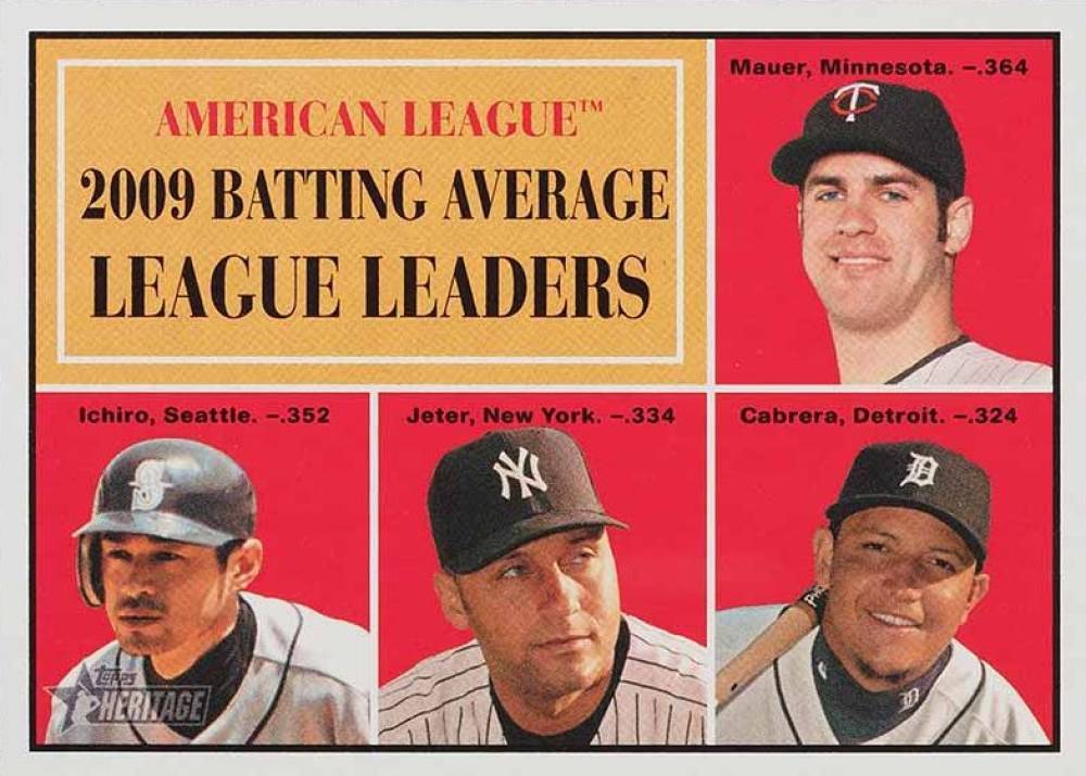 2010 Topps Heritage  A.L Batting Leaders #42 Baseball Card