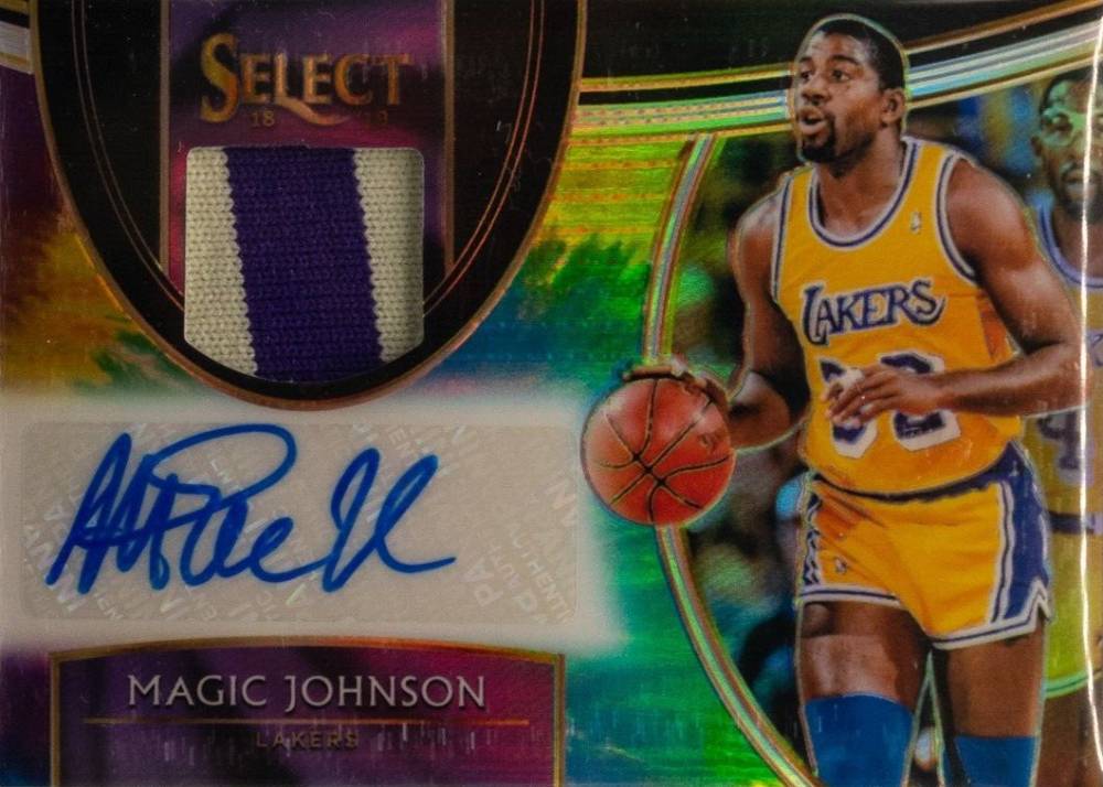 2018 Panini Select Autographed Memorabilia Magic Johnson #AMMJN Basketball Card