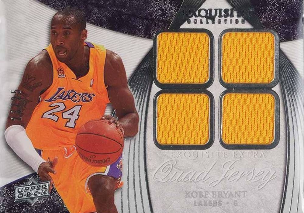 2007 Upper Deck Exquisite Collection Extra Quad Jersey Kobe Bryant #EQ-KB Basketball Card